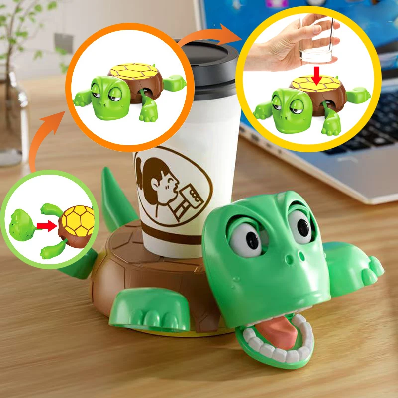 New Turtle Cup Holder Turtle Coasters Cup Base Creative Turtle Office Desktop Decompression Bounce Ornaments Home Decoration