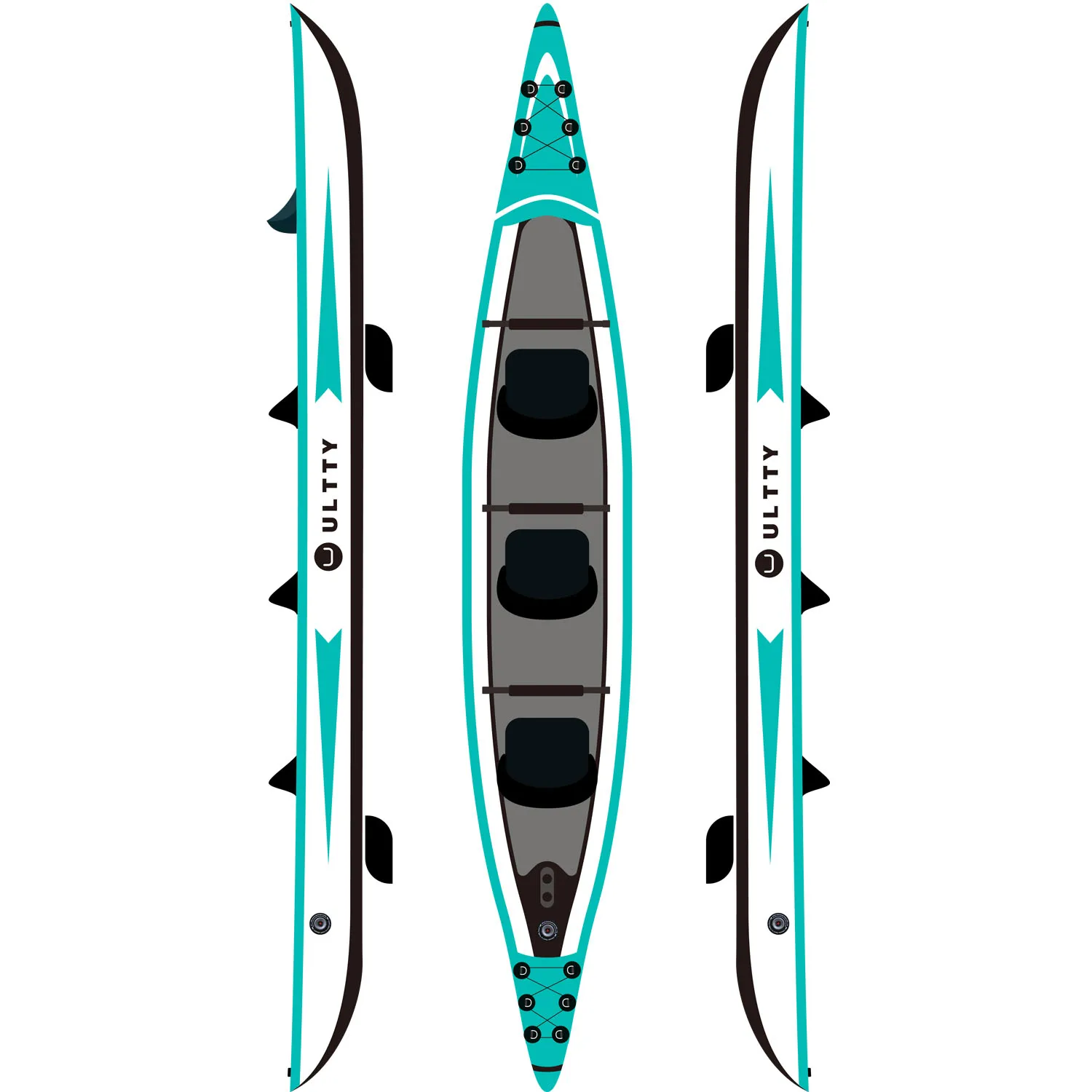 Inflatable Folding Fishing Kayak Canoe for Outdoor Water Sports