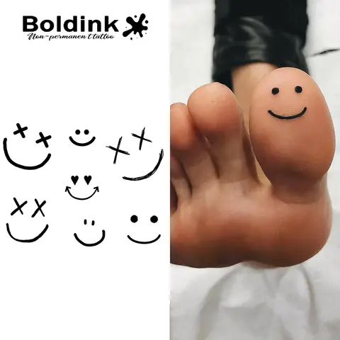 Boldink SmileInk Geçici Dövme, 15'e Kadar Sürdü Yeni Teknoloji Sihirli Suya Dayanıklı Yarı Kalıcı Etiket.