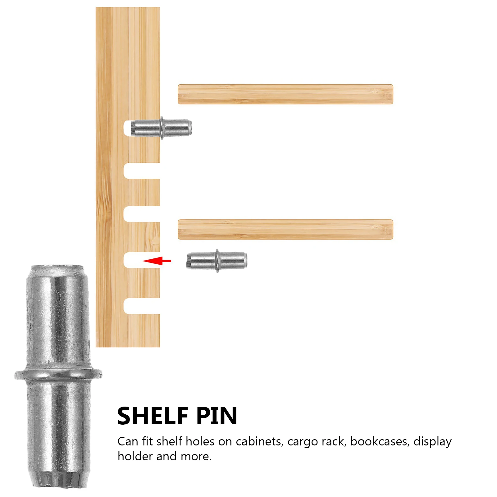 

50pcs Partition Support Pegs Carbon Steel Shelf Pins Wardrobe Closet Cabinet High Load Bearing Smooth Surface Easy Install