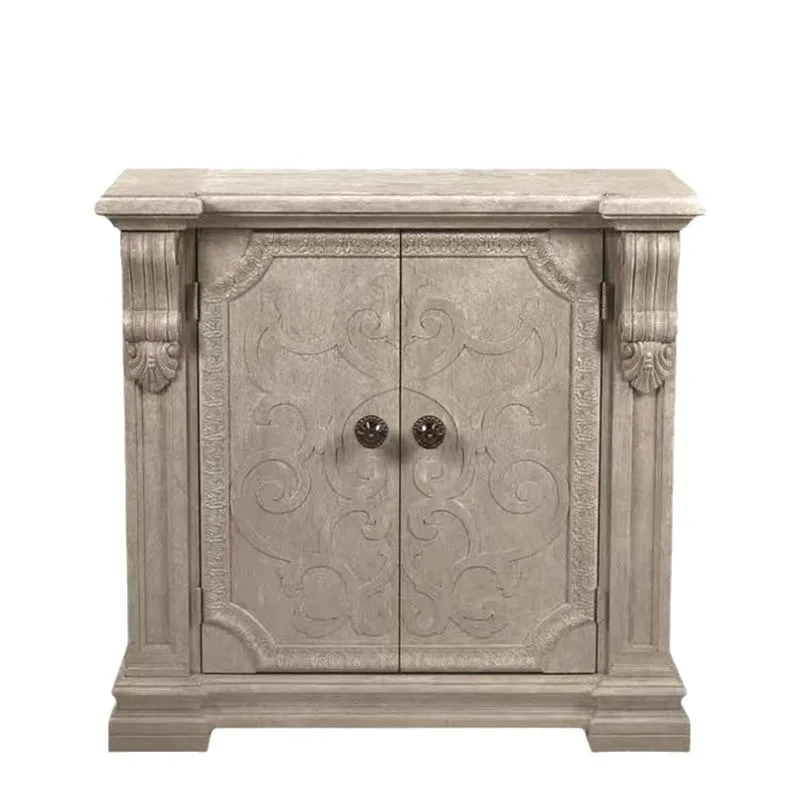 

American solid wood retro porch cabinet French entry foyer decorative cabinet locker side cabinet architectural revival