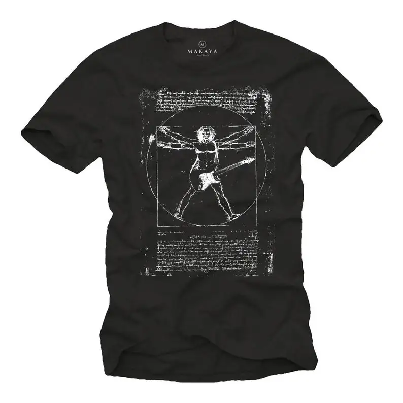 Music Rock Band T-Shirt Men's Da Vinci Print - Guitar Gift for Him Size S-XXXXXL