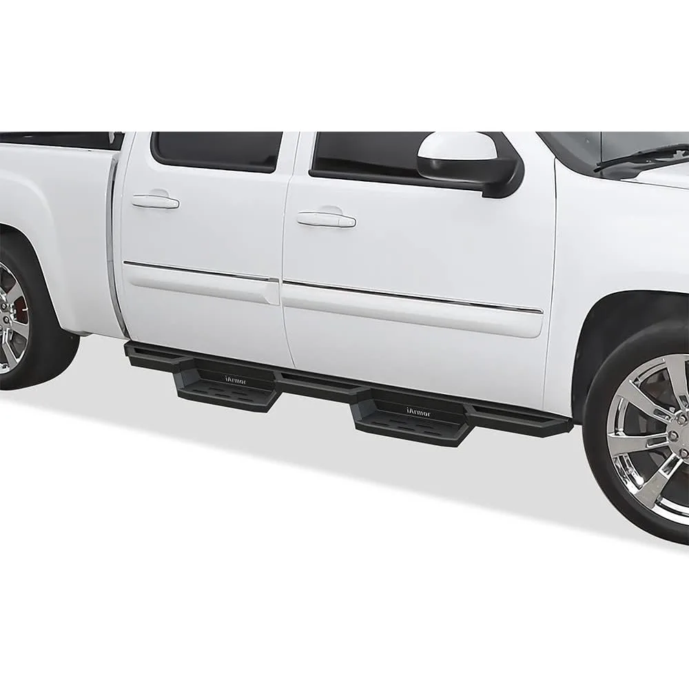 Barre Nerf da 6,5 pollici in acciaio inossidabile 304 Gradini tascabili Protezioni a bilanciere a tubo quadrato compatibili con Chevy Silverado GMC Sierra Crew Cab