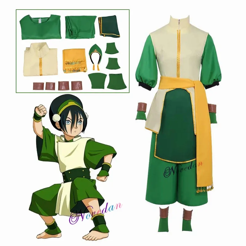 

Avatar The Last Airbender Toph Beifong Cosplay Costume Adult Anime Halloween Costume Women Men Carnival Suit Outfit Full Set