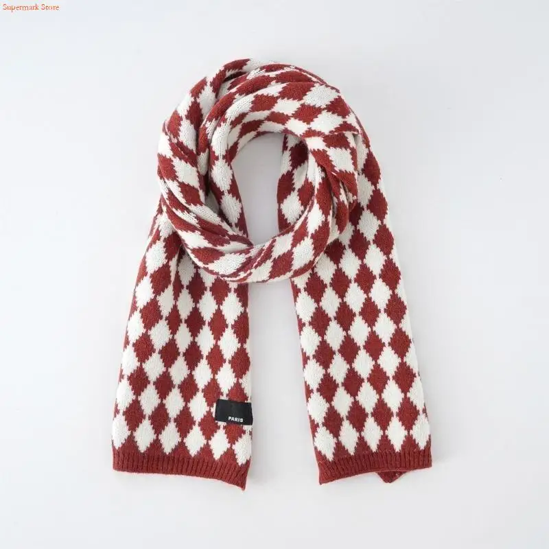 Q5WE Buffalo Plaid Scarf Shawl Diamond Plaid Scarf Neck Warmer Scarf Shawls And Wraps
