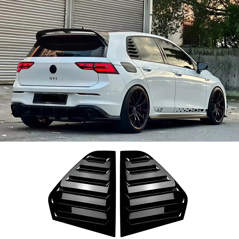 Dla VW Golf 8 GTI GTD R R-Line TSI TDI 2020-2-24 Stylizacja samochodu Żaluzje tylnej szyby Trójkątna dekoracja migawki Naklejka Wykończenie