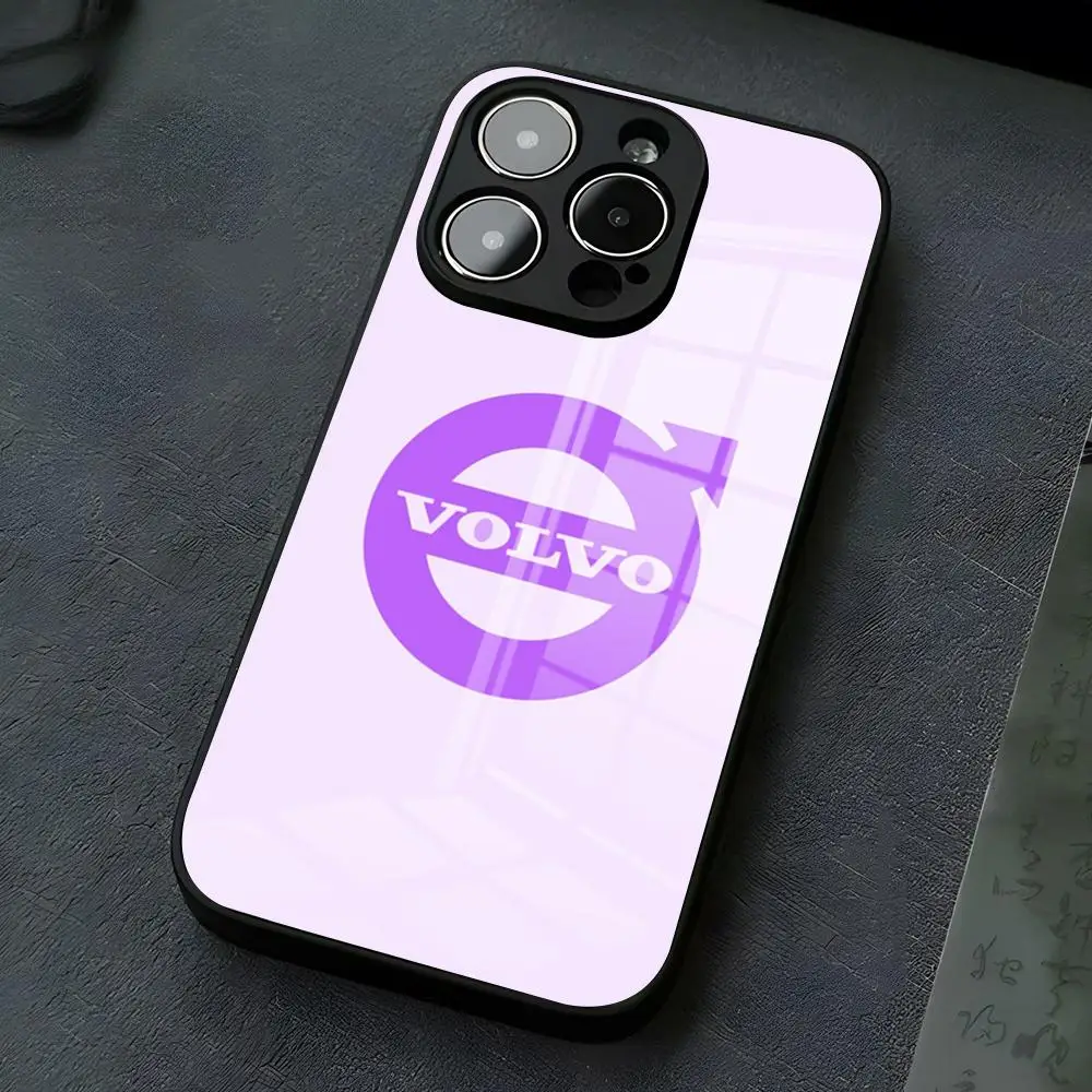 Coole V-VolvoES Logo Handyhülle für iPhone 17 Pro Max 16 15 14 Pro Max 13 11 X Xs Xr 8 7Plus Glasabdeckung – Detail 9