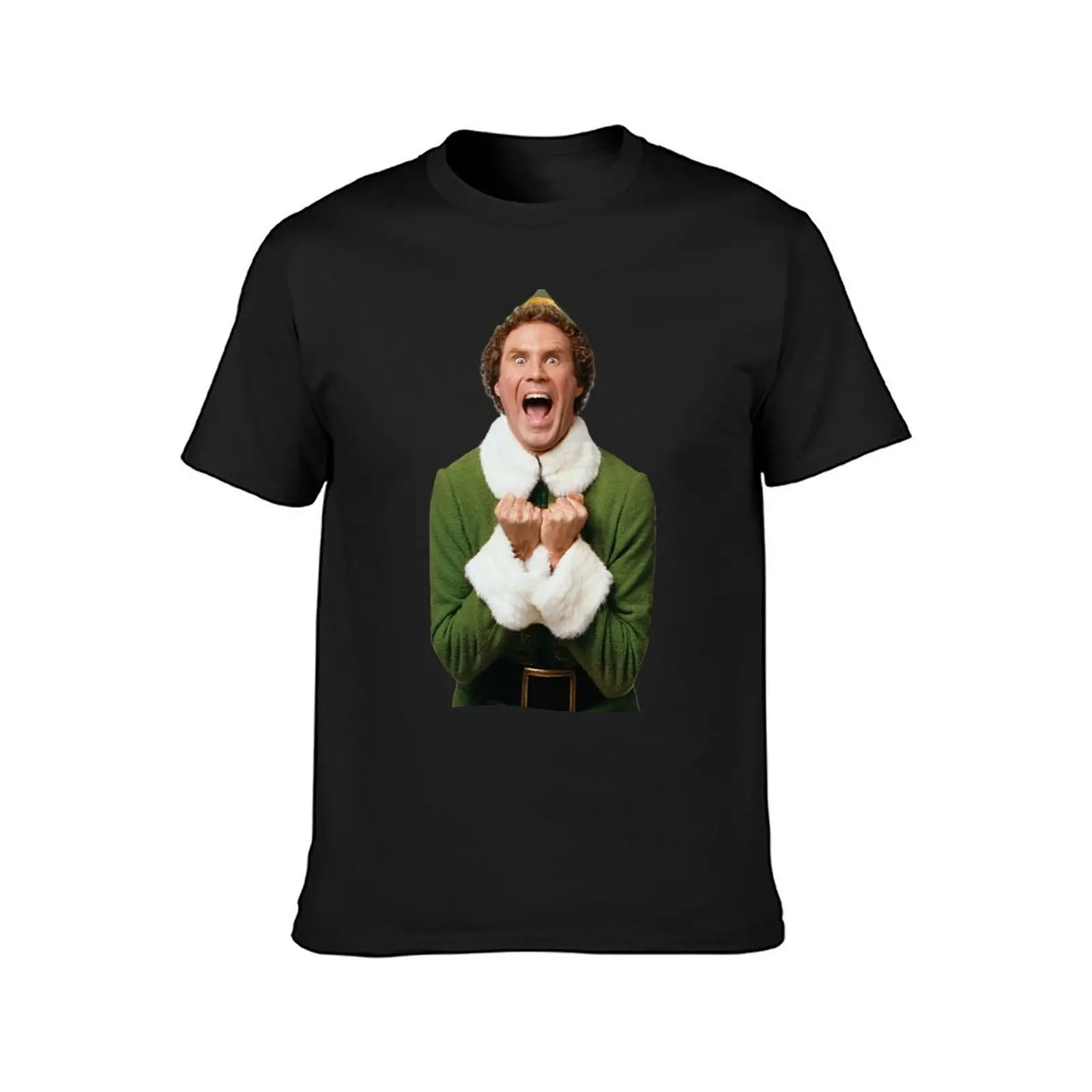 Excited Buddy the Elf Christmas T-Shirt plus size tops hippie clothes mens graphic t-shirts funny