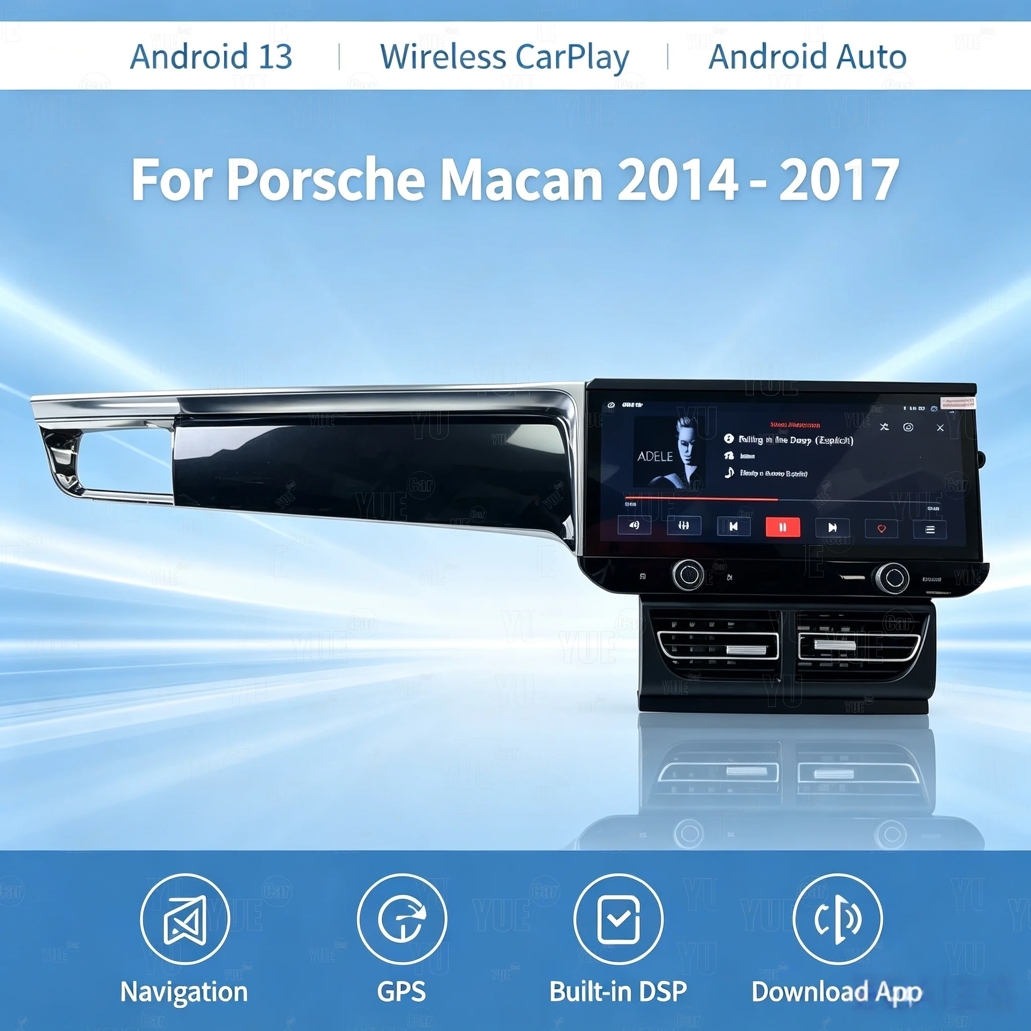 RHD LHD Upgrade Dual Screen CarPlay For Porsche Macan 2014-2017 Car Radio GPS Navigation Auto Multimedia Player Screen Head Unit