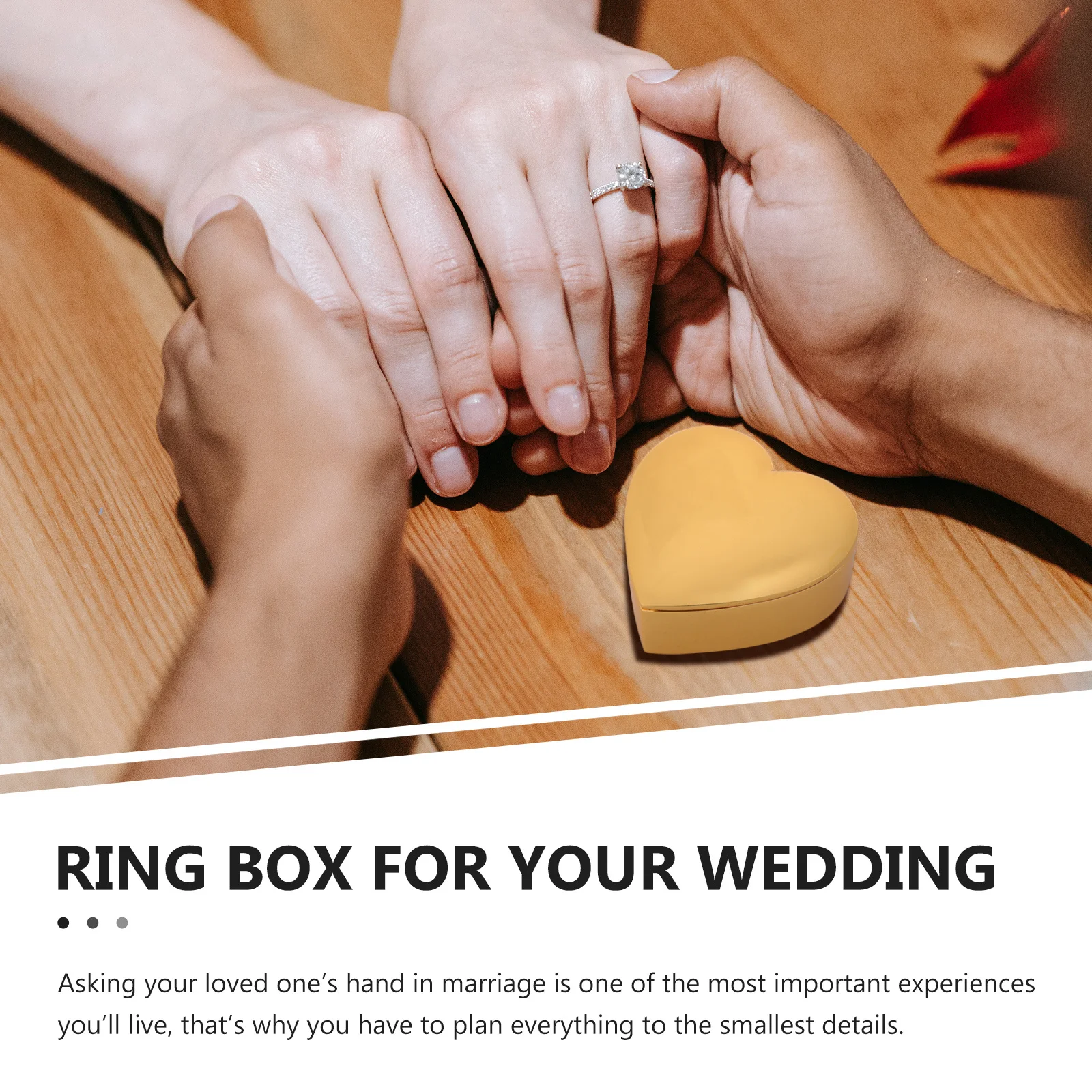 حامل خاتم الخطوبة من سبائك الزنك على شكل قلب حقيبة سفر للرجال والنساء لتخزين المجوهرات صندوق خاتم الهدايا صندوق جميل