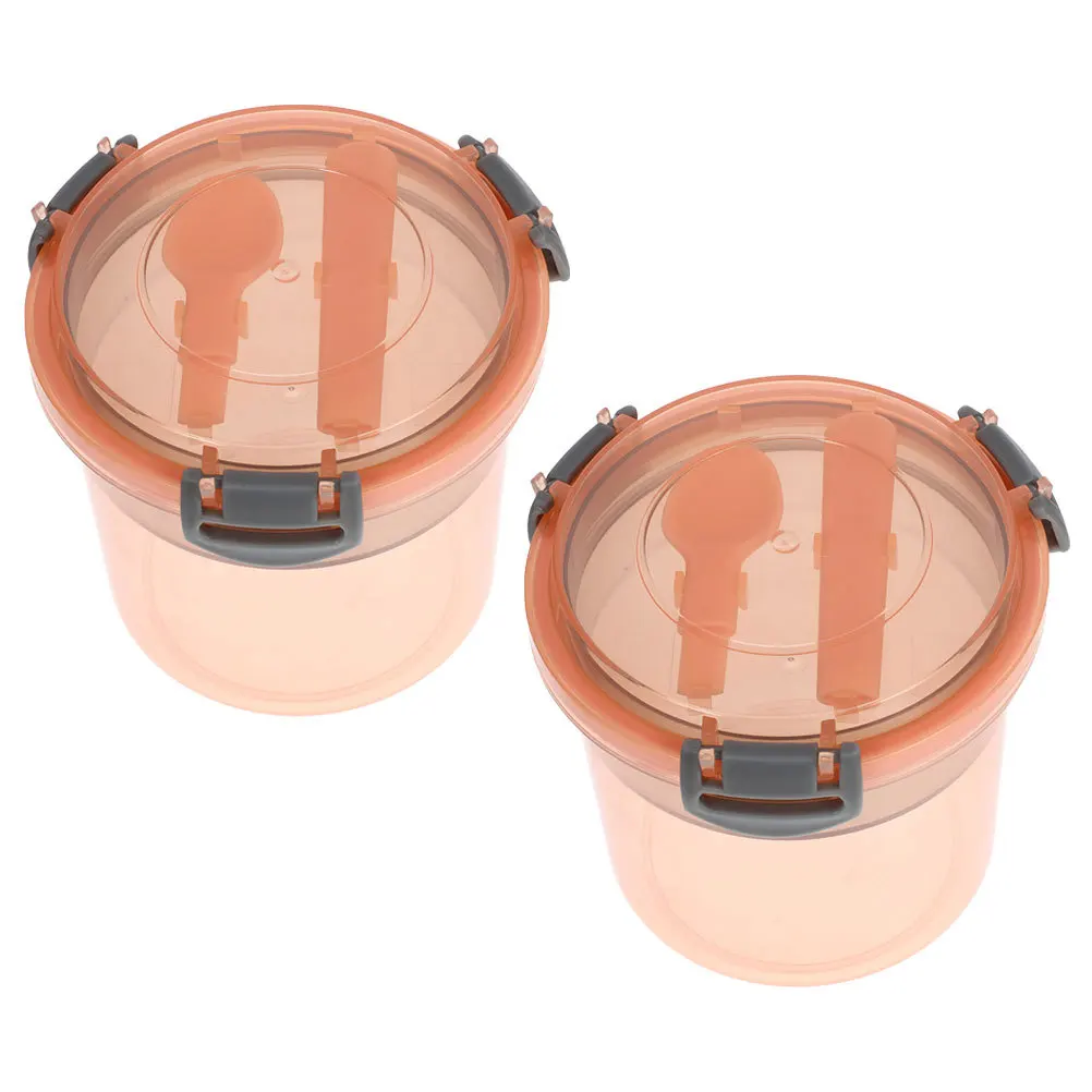 

2Pcs Overnight Oats Storage Jar Set Leakproof Breakfast Cup Portable Spoon Included Container for Yogurt