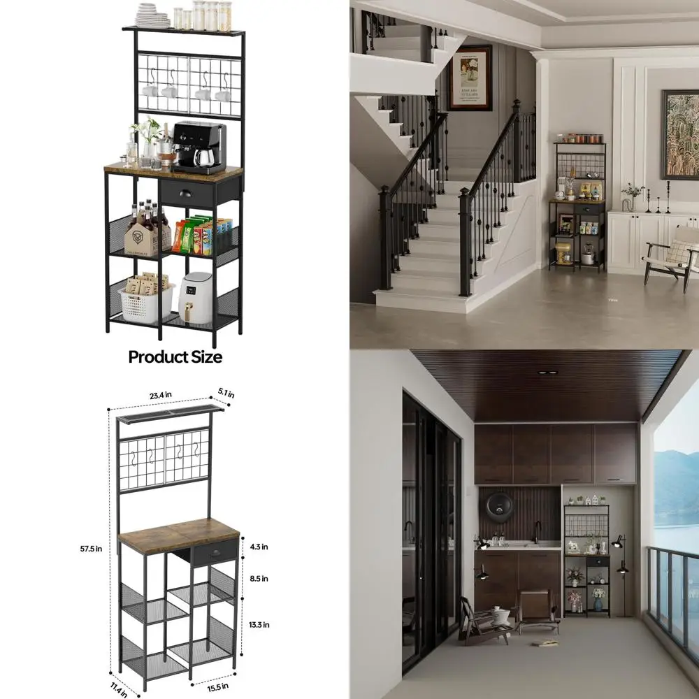 

Кофейный барный шкаф с местом для хранения, удлиненной столешницей, стол для домашнего бара, для гостиной и прихожей, коричневый