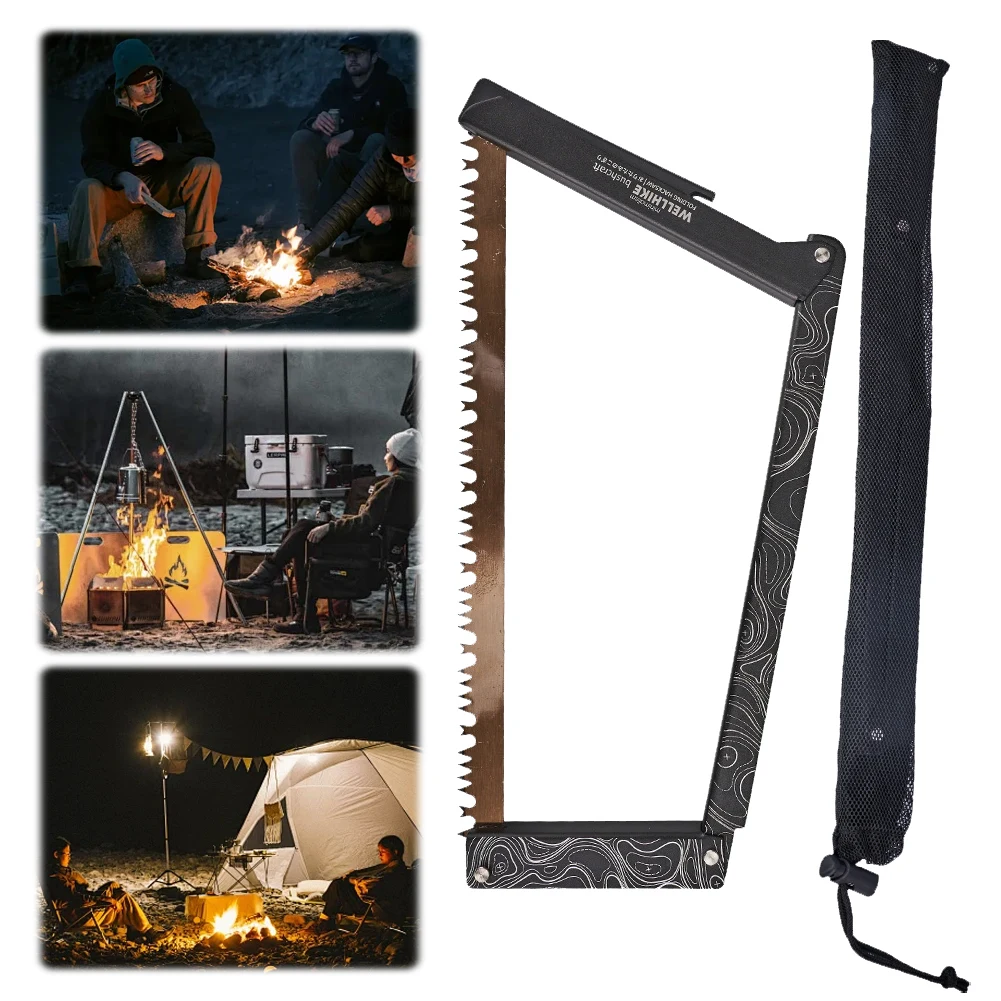 

Складная ручная пила для кемпинга, портативная, из алюминиевого сплава, с лезвием из марганцевой стали, для походов, туризма, выживания в походных условиях