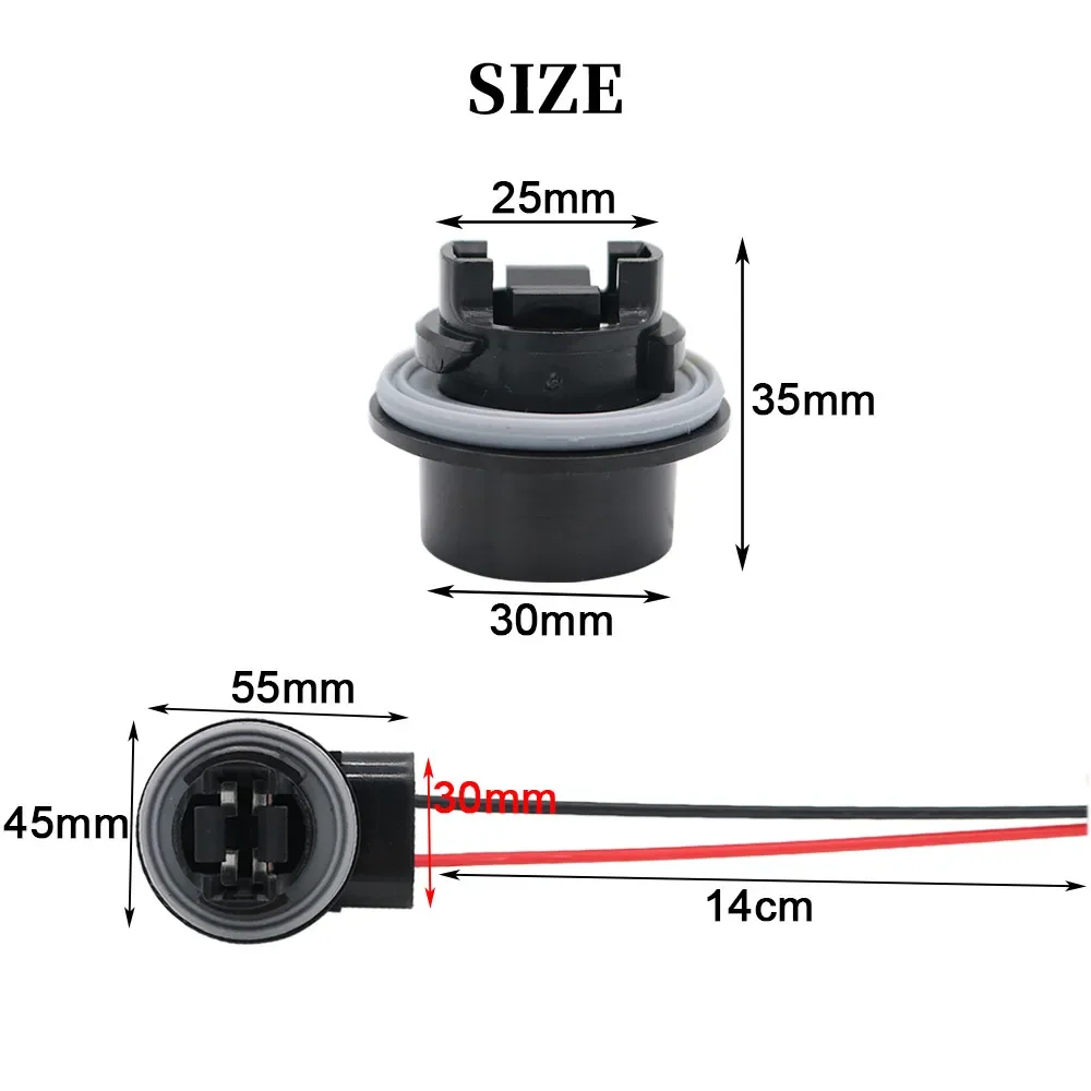 2X T25 3156 P27W 3157 P27/7W kadın soket araba farı işıkları adaptörü uzatma konektörü tak ampul tutucu LED soket adaptörü