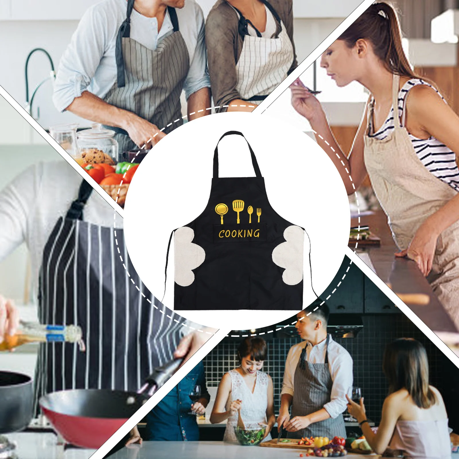 

Waterproof Oil-Resistant For Kitchen Cooking Grilling Baking Barbecue With Pocket Reusable Grease Proof Apron For Men Women