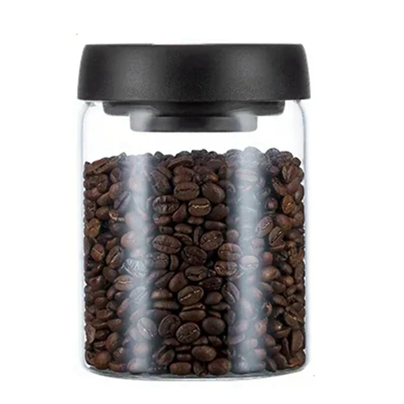 Vacuum Sealed Jug Coffee Beans Glass Airtight Canister Food Grains Candy Keep Fresh Storage Jar