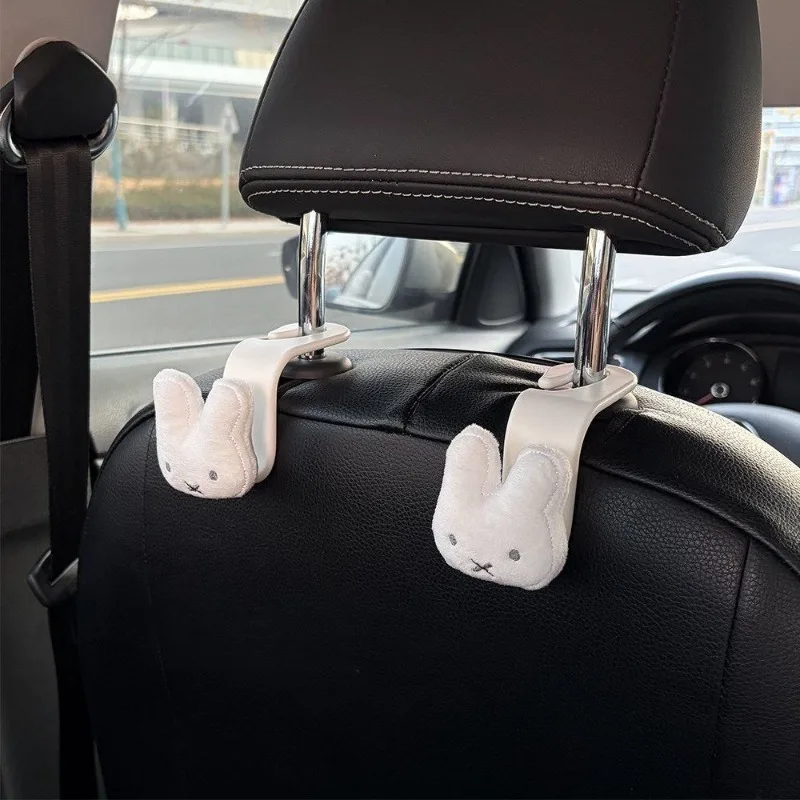 Miffy creative car hook with  cartoon rabbit print multifunctional high-value backseat hook fashionable car interior decoration view 5