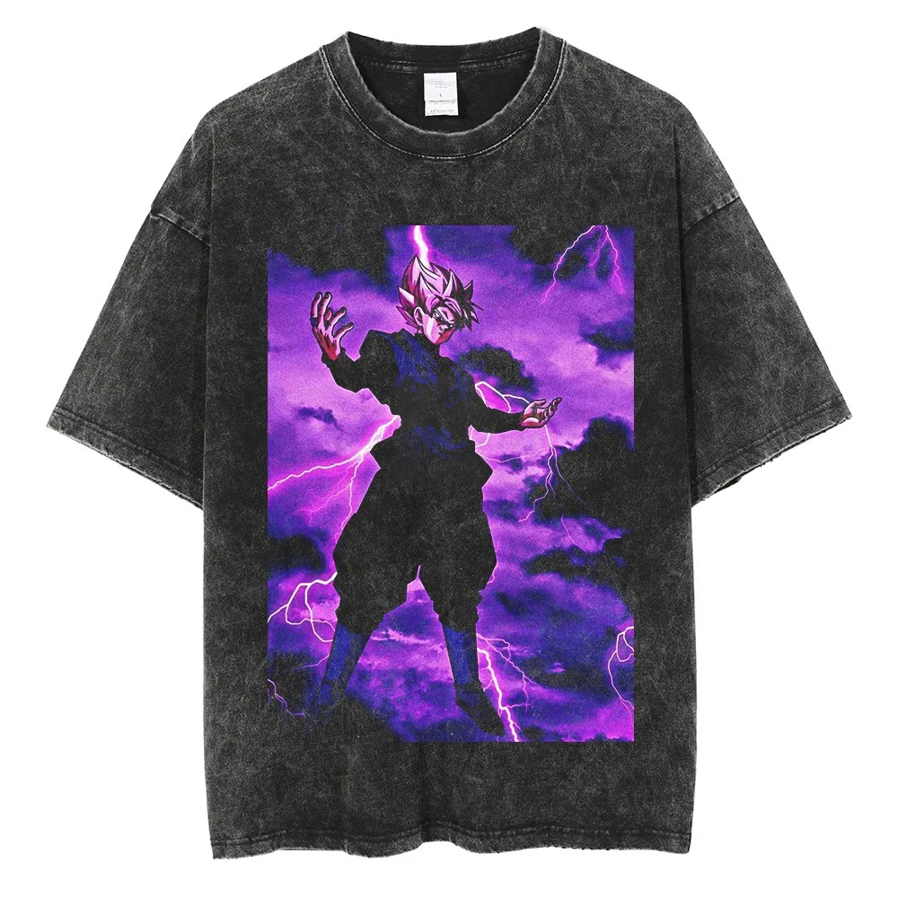 

Классическая футболка с принтом аниме Dragon Ball, мужская, в стиле ретро, повседневная, оверсайз, из хлопка, в стиле хип-хоп, уличный стиль, с коротким рукавом