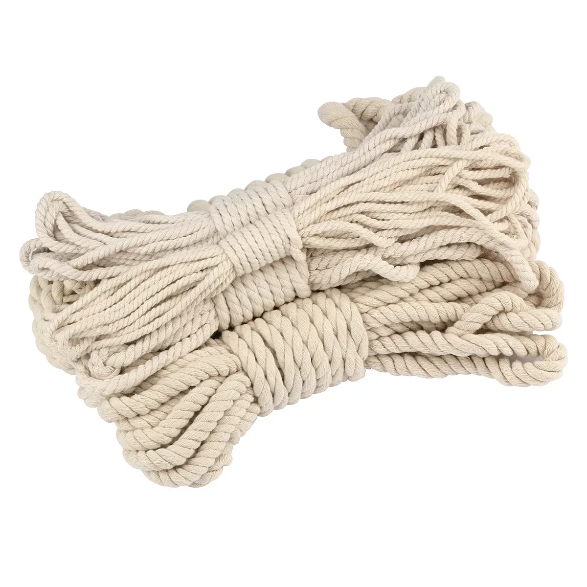 

10M 5/6/7mm Twisted Cotton Cord For Bag Decorative High Tenacity 3 Shares Ropes DIY Sewing Textile Accessories