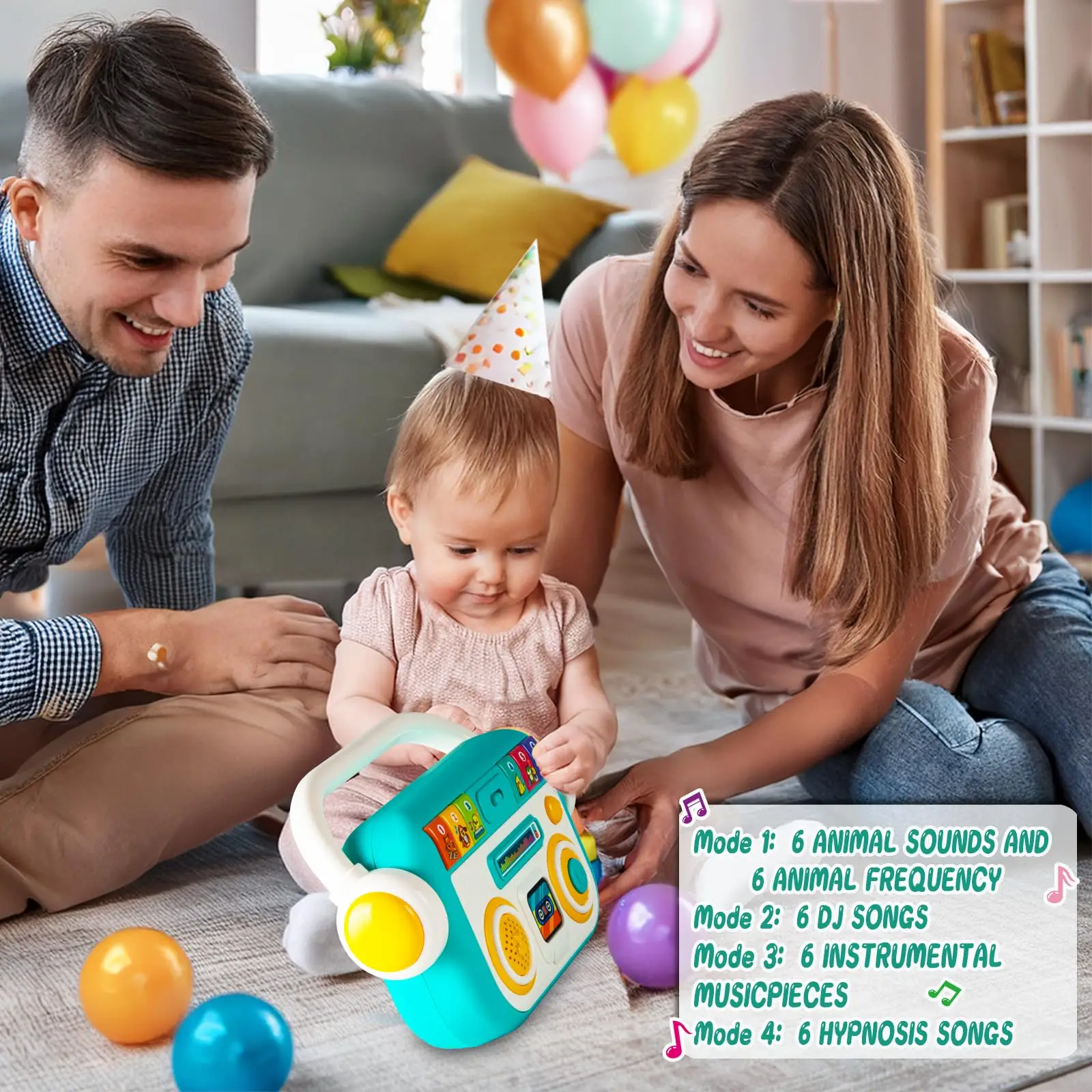 Baby Radio Musical Toy, Educational Learning Toy, Multi-function Interactive Toy, Gift for Infants, Colorful Toy