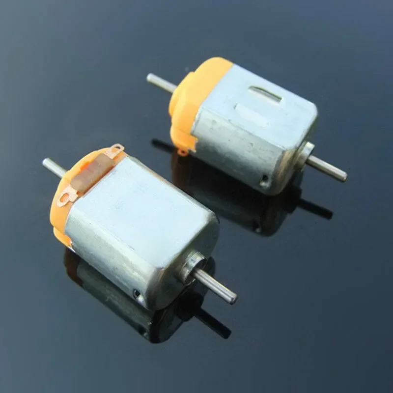 Silnik Mini 130 z podwójnym wałem DC1.5V-6V 3V 11000RPM Szybki silnik o średnicy 2mm Zabawka Czołg Statek Łódź Mały inteligentny model samochodu Hobby