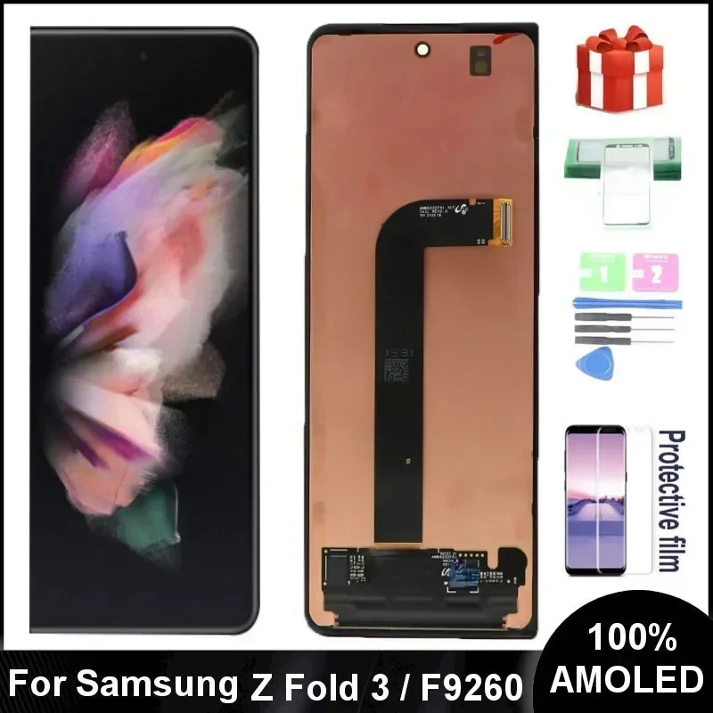 100% AMOLED For Samsung Galaxy Z Fold 3 Display 5G F9260 F926F F926B F926U Pantalla Lcd Touch Panel Screen Digitizer Assembly