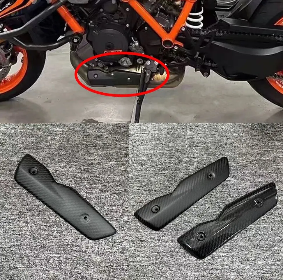 

Carbon Fiber Carbon Heatshield Left Side Cover Motorcycle Accessories Heat Shield Fairing For SUPER DUKE R 1290 2020-2023