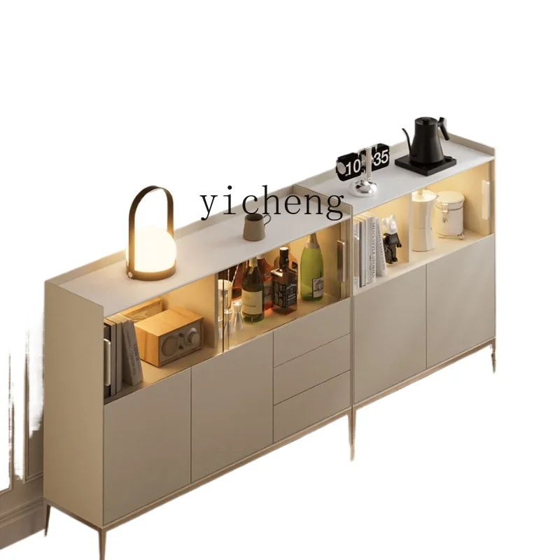 XL Modern Minimalist Ultra-Thin Sideboard Cabinet Wall Integrated Stainless Steel Kitchen Tea Cabinet