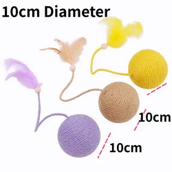 Juguetes para gatos bolas de plumas y cuerdas interactivas resistentes