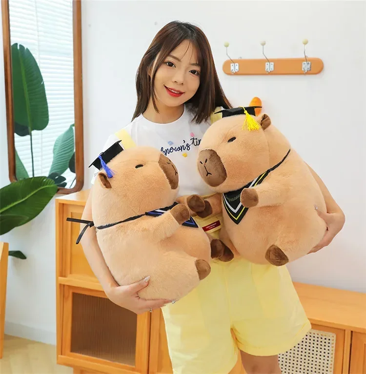 65cm Graduate Plush Dolls Doctor Capybara Owl Bear Plush Toy Cute Stuffed Animal Toy Doll Soft Cartoon Pillow Graduation Gift