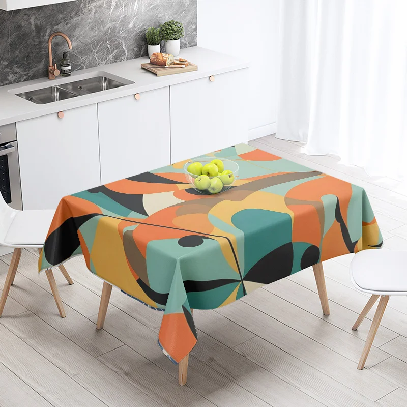 مجردة هندسية مفرش المائدة مقاوم للماء مقاومة للبقع الطرف الديكور مطعم مقهى طاولة طعام مفارش المائدة 140X200cm #4