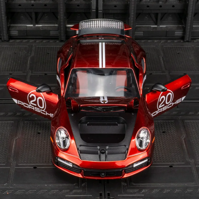 1:24 911 Turbo S Sports car Metal Alloy Model car has simulated sound and lighting functions = doors can be opened