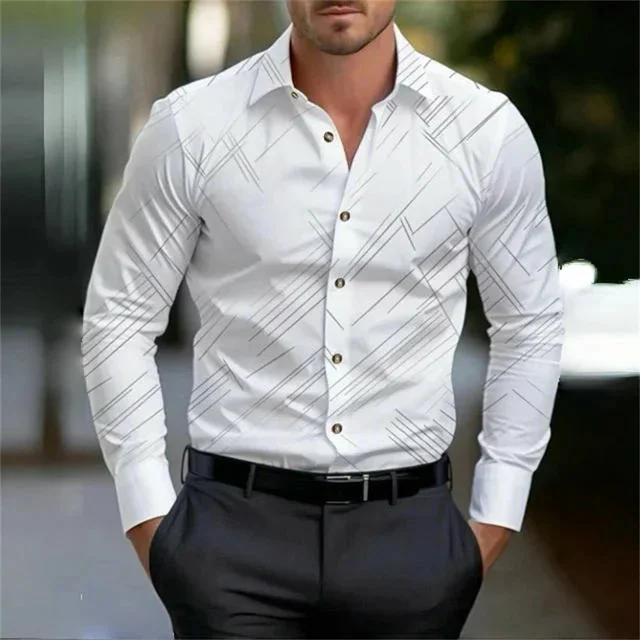 Camisa de manga larga minimalista para hombre, Top de cuello suelto artístico versátil, informal, moda juvenil, MB12