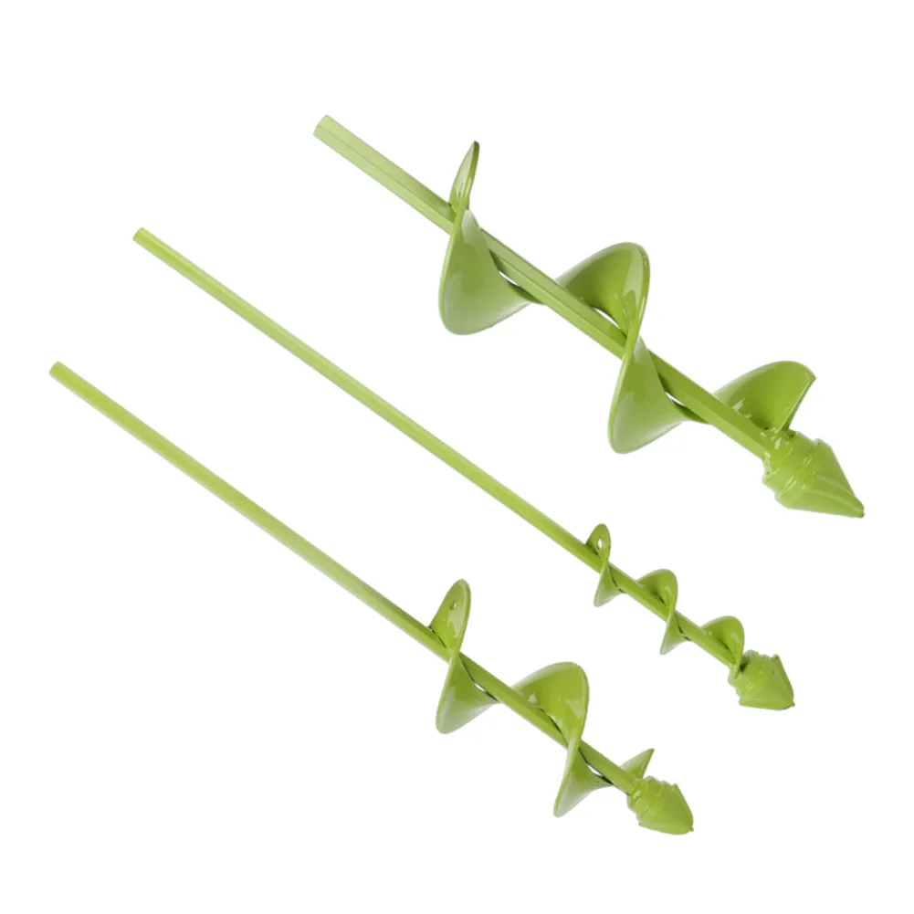 Green Extra Long Auger Drill Bit Solid Steel Construction For Deep Tree Planting &Tall Fence Posts Heavy Duty Garden Earth Drill