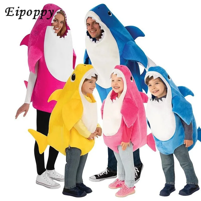 

Kids Adult Shark Cosplay Costume Cartoon Character Costume Mascot Perform Clothes Advertis Fancy Dress Hallowmas Party Dress Up