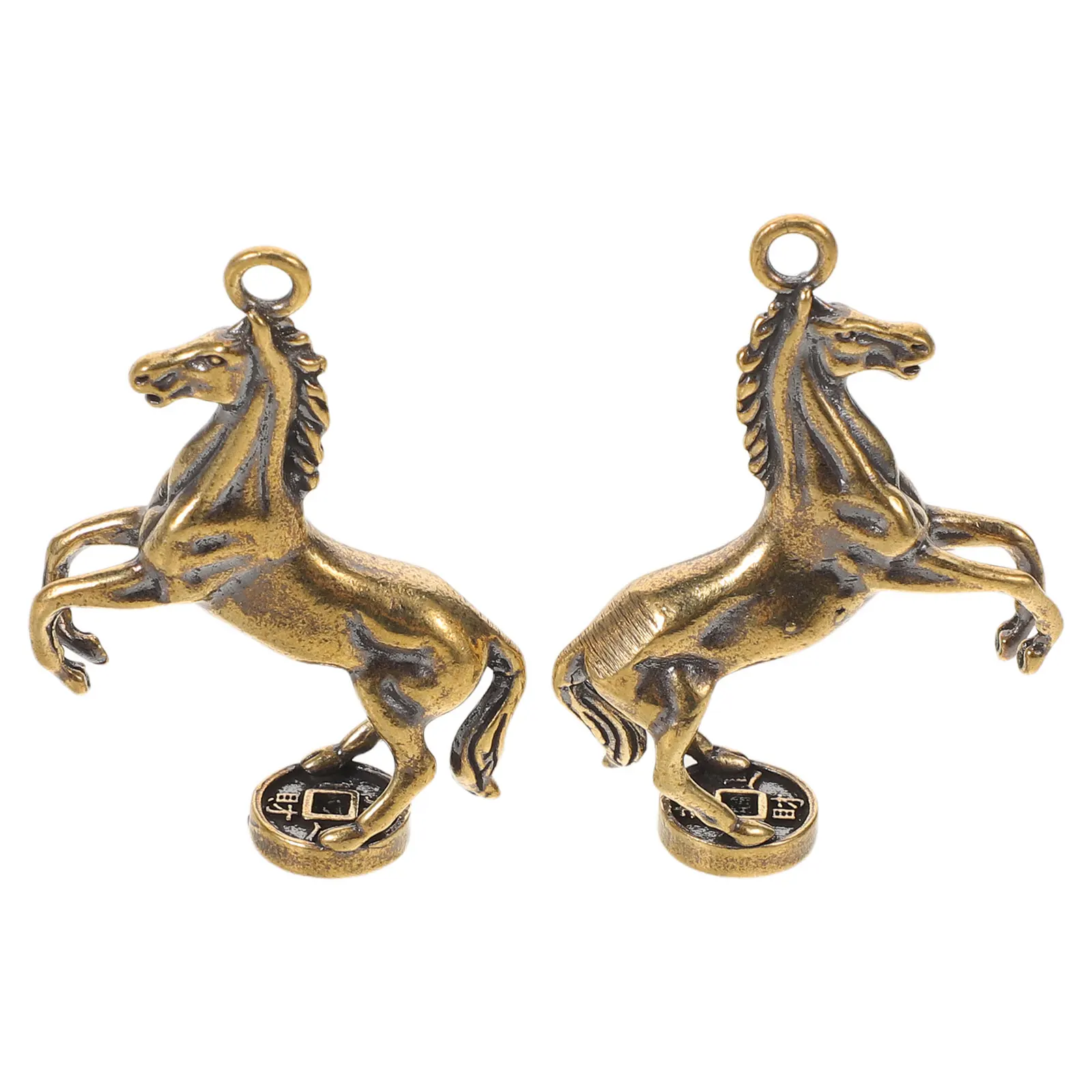 

2 шт. винтажные латунные подвески в виде лошади, маленькие металлические бусины «Бегущая лошадь» для подвесок, серег, браслетов, брелоков, изготовления ювелирных изделий, поделок