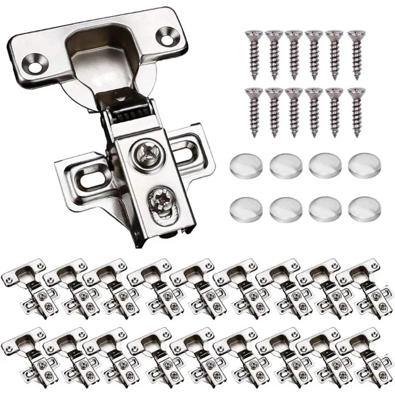 20 Pack Soft Close Cabinet Door Hinges for 1/2