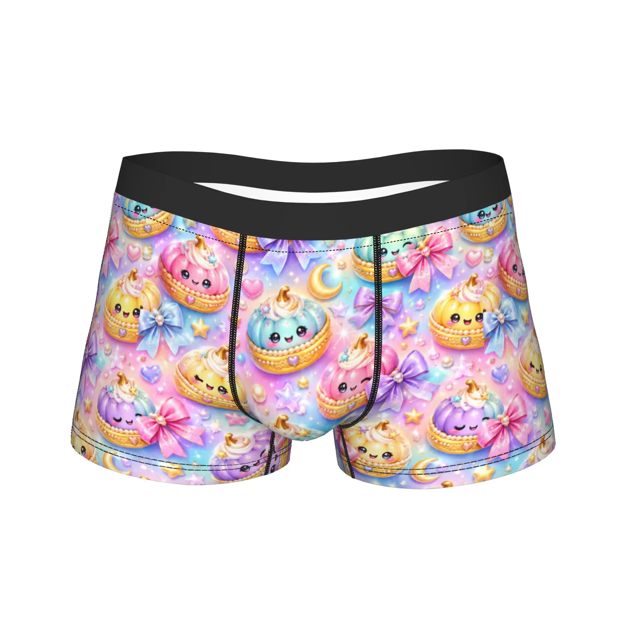 Rainbow Xiaolongbao Hearts Underwear  Classic Panties Print Boxer Brief For Males Pouch Oversize Boxer Shorts