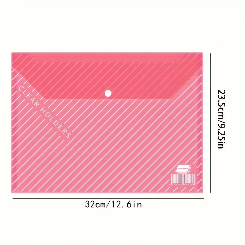 Large Capacity Pink A4 File Bags - 3/7pcs, Transparent Office & Study Organizer Storage Pouches