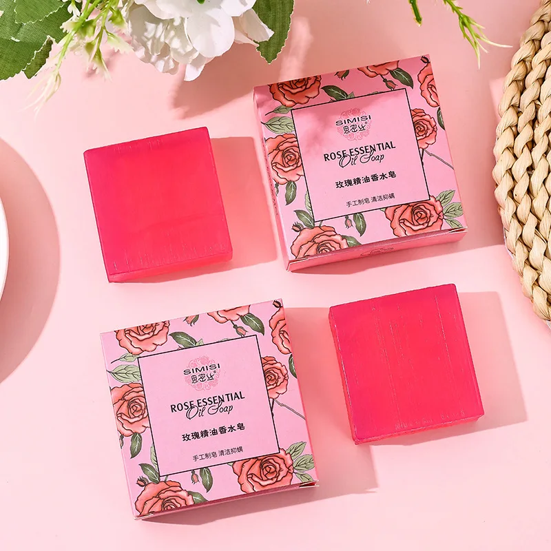 Rose essential oil soap, wash face, bath, hand soap, perfume soap, household refreshing bath soap, lasting fragrance