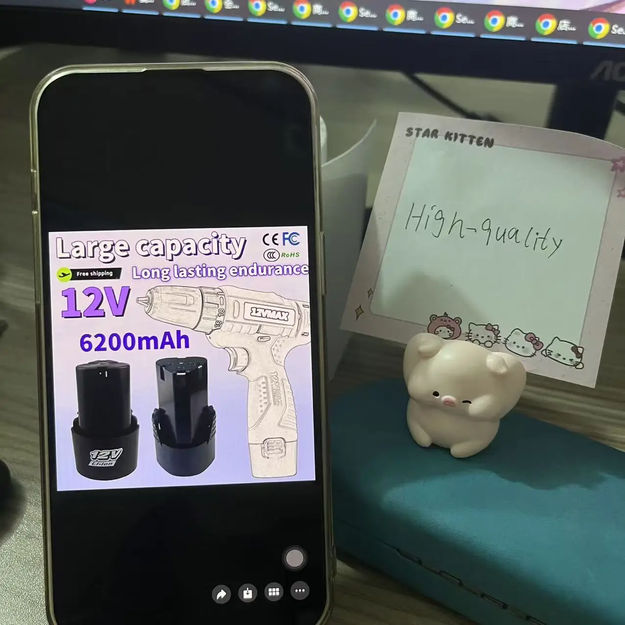 

Original 12V Universal Rechargeable Lithium-Ion Battery,Suitable For Electric Screwdriver, Pistol Drill, Mini Angle Grinder Tool