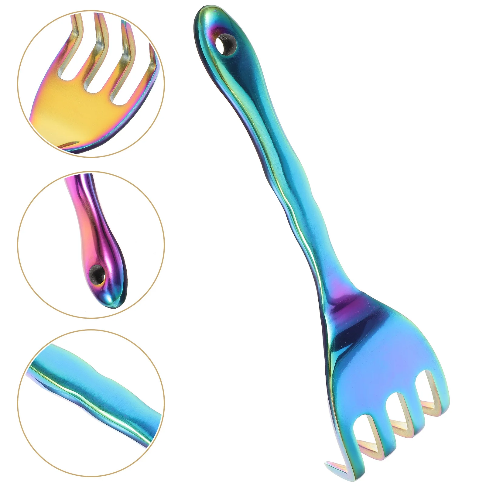 

Metal Garden Rake Small Hand Rake 4 Tines Multi-Purpose Tool for Gardening Lawn Vegetable Flower Beds Hand Cultivator