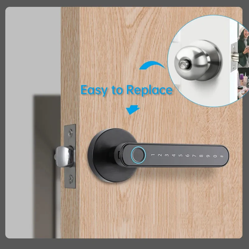 KAK قفل الباب الذكي بصمة دخول بدون مفتاح قفل الباب تويا الممغنطة مفاتيح البطاقة الممغنطة قفل الباب بكلمة مرور لغرفة النوم المنزل مكتب الفندق #3