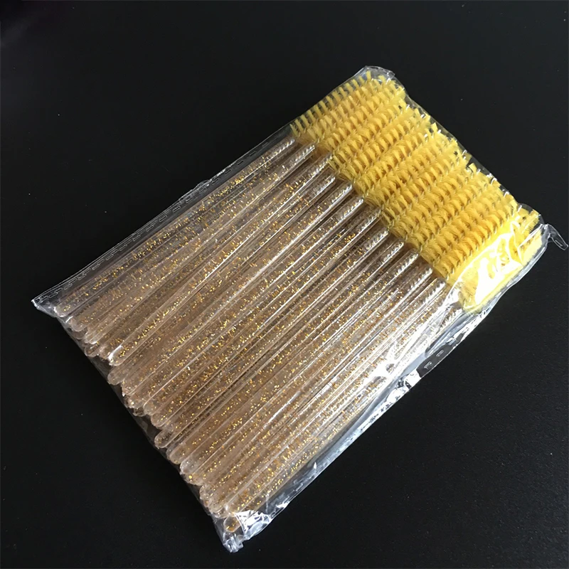 New style 50Pcs Disposable Crystal Eyelash Brush Eyelashes Lift Lifting Curler Eye Lash Extension Graft Brush Tool Accessories