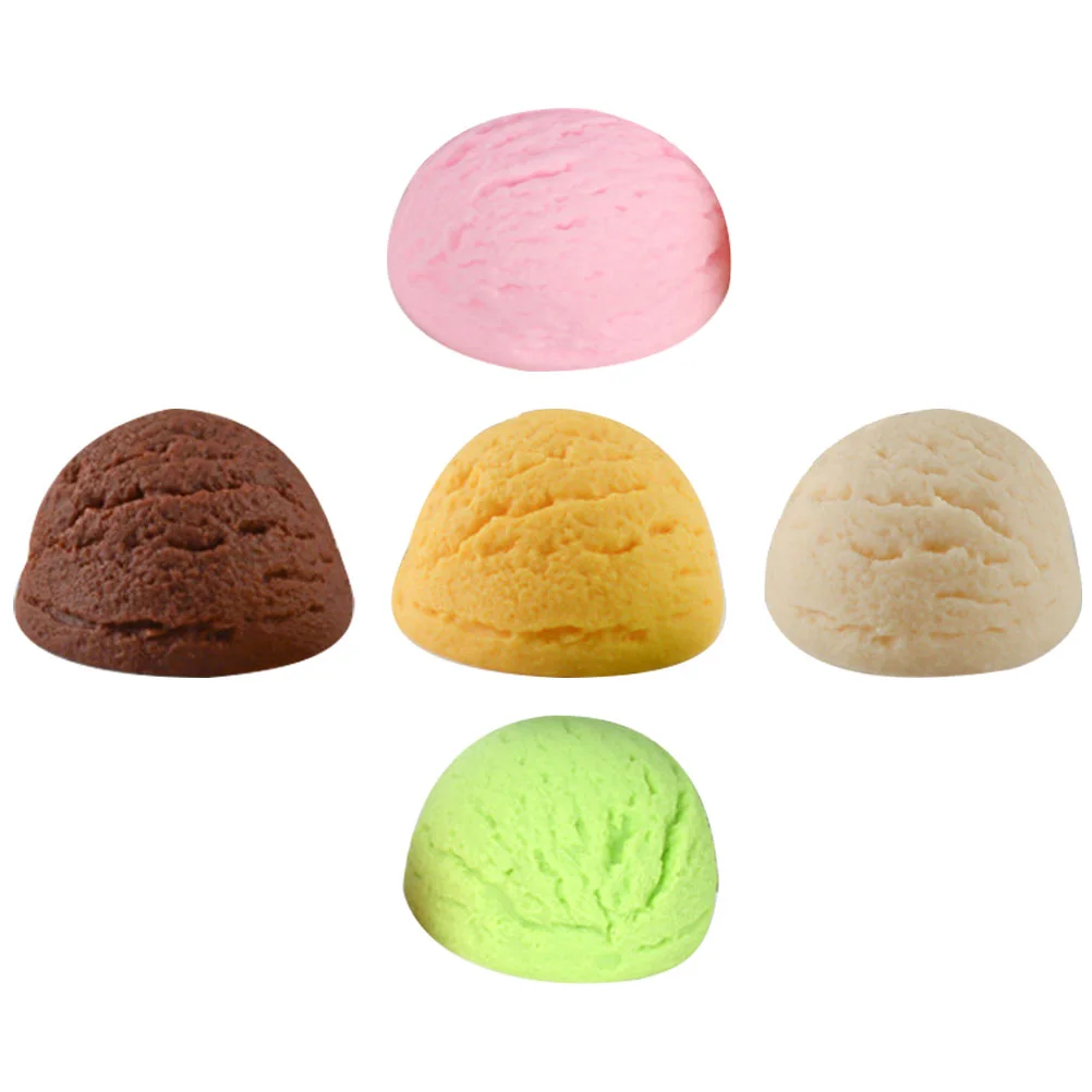 

5 Pcs Toy Simulation Ice Cream Party Favors Balls Fake Showcase Props Desserts Decorate Photo Realistic