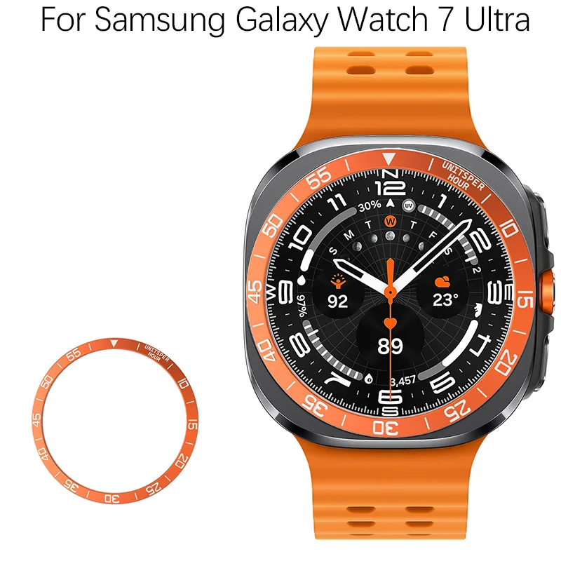 Bezel Ring for Samsung Galaxy Watch Ultra 47mm Metal Scale Rotation Circle For Galaxy Watch 7 Ultra 47mm Number Protective Ring