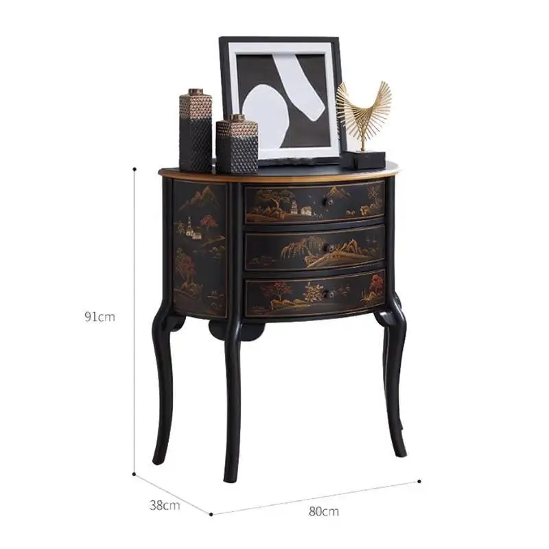 الكلاسيكية خمر طاولة وحدة التحكم تصميم فاخر الجمالية قسط وحدة التحكم الجدول الجمال درج تافولو سالوتو أثاث غرفة المعيشة #2