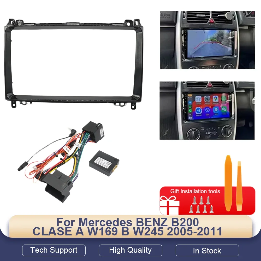 

9 Inch Car Radio Fascias for Mercedes Benz B200 Classe a W169 B W245 2005-2011 Android MP5 Player 2 Din Stereo Frame Trim