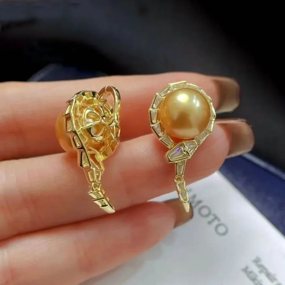 925 Stamped Alloy Gold Plating Pearl Pendant Setting DIY Jewelry Findings, Craft Supplies for Handmade Pendant Accessory
