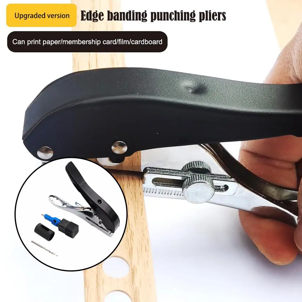 Manual Edge Band Puncher Plier - 8/10mm Hole Card Punching Tool For Plastic, Paper, PVC, ABS - Perfect For Nail Hole Maskin M8B6